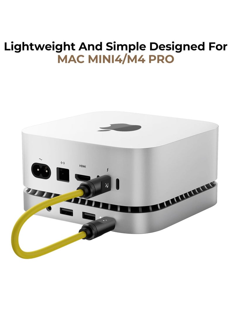 Raycue - 40Gbps Aluminum Hub & Stand for New M4/M4 Pro Mac Mini (2024) with 40Gbps NVMe/M.2 SSD Enclosure, 2X USB-A, USB-C Host, 3.5mm Audio – Compatible with All New Mac Mini M4/M4 Pro - Image 1