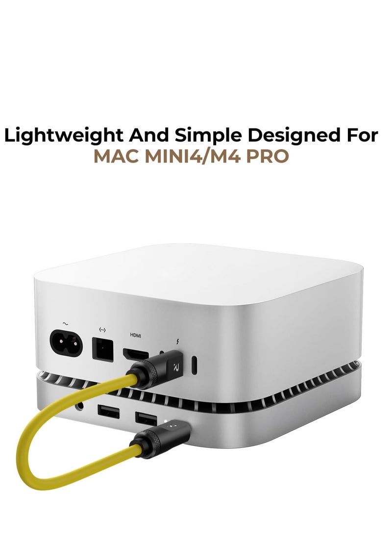 Mac Mini M4 Dock, 40Gbps Aluminum Hub & Stand for New M4/M4 Pro Mac Mini (2024) with 40Gbps NVMe/M.2 SSD Enclosure, 2X USB-A, USB-C Host, 3.5mm Audio – متوافق مع جميع أجهزة Mac Mini M4/M4 Pro الجديدة