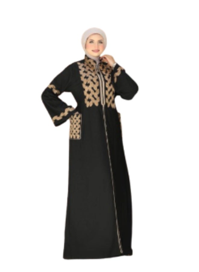 Women's Abaya in Imported Marasi Al-Ahram Fabric – Elegance and Luxury in Every Look. Size 2: Width 80cm – Suitable for up to 110 kg. - Image 1