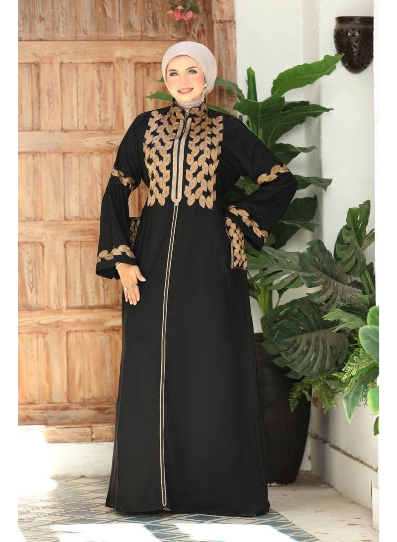 Women's Abaya in Imported Marasi Al-Ahram Fabric – Elegance and Luxury in Every Look. Size 2: Width 80cm – Suitable for up to 110 kg. - Image 3
