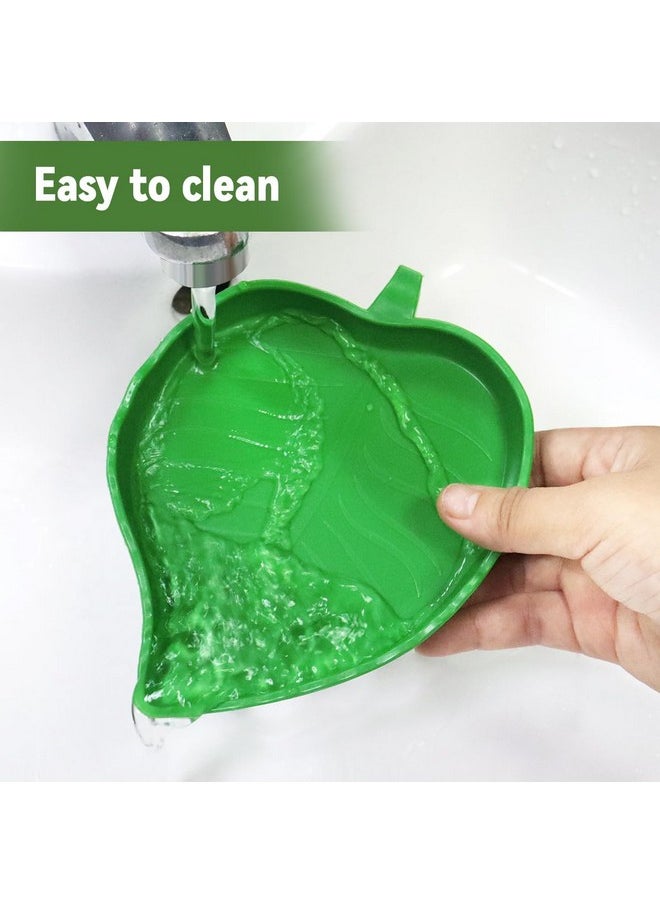 Tenalleys 2 Pcs Leaf Reptile Food Water Bowl Plate Dish for Tortoise, Lizards, Young Bearded Dragons, Small Snakes, 2 Sizes  - Image 5