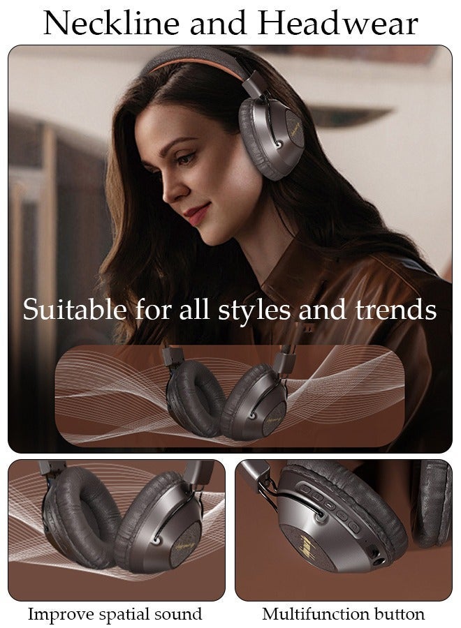 DUNISO Bluetooth Headphones Over Ear Wireless Headphones with Detachable Microphone HiFi Stereo Foldable Lightweight Headset, Deep Bass for Home Office Cellphone PC - Image 2