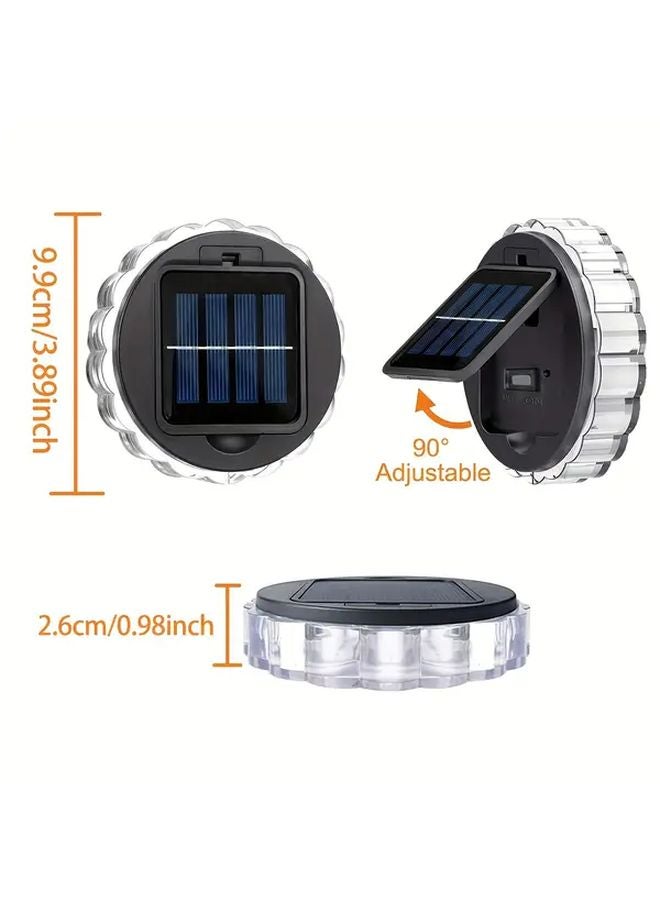 4 قطع ضوء جدار LED بالطاقة الشمسية ضوء دافئ لحديقة الفناء ممر الديكور الخارجي - Image 4