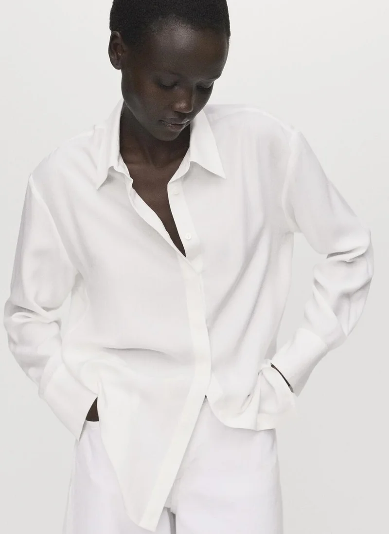 مانجو Lyocell shirt with hidden buttons