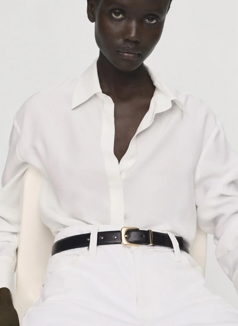 MANGO  Lyocell shirt with hidden buttons for Women | Best Price UAE