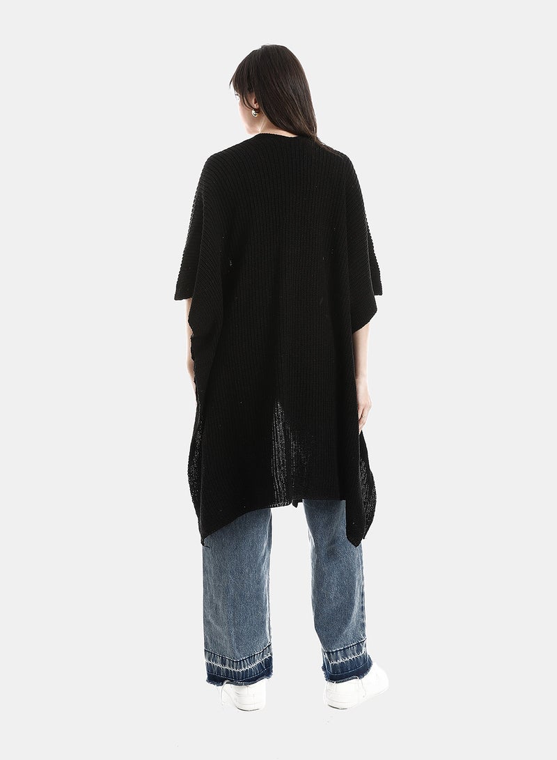 Andora Black Regular Fit Cape - Image 4