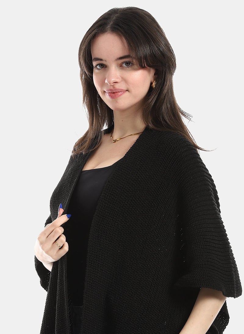 Andora Black Regular Fit Cape - Image 3