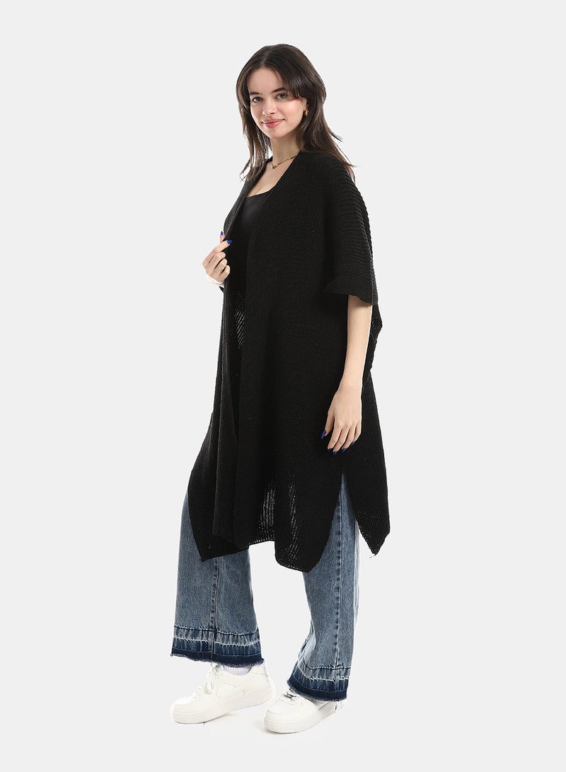 Andora Black Regular Fit Cape - Image 5