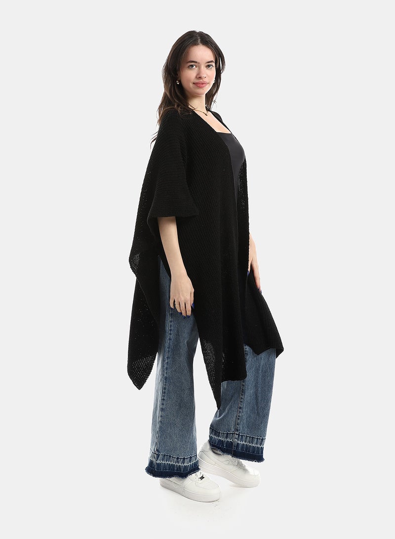 Andora Black Regular Fit Cape - Image 2