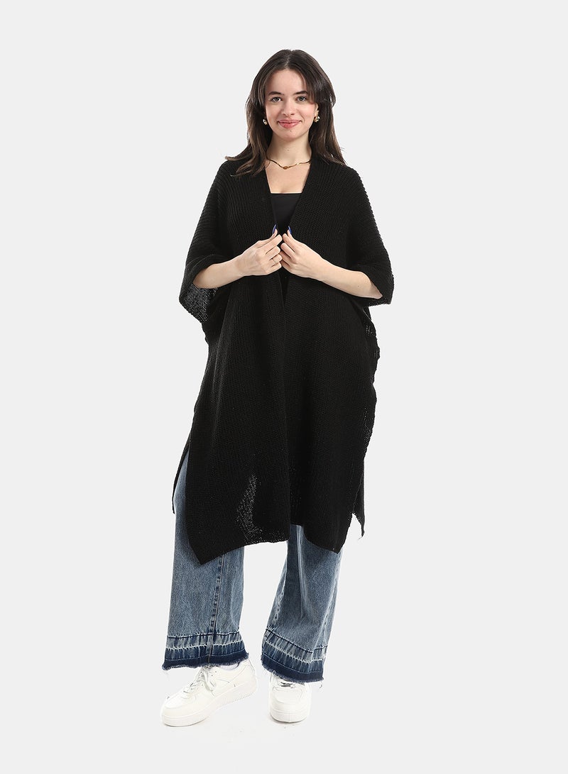 Andora Black Regular Fit Cape - Image 1