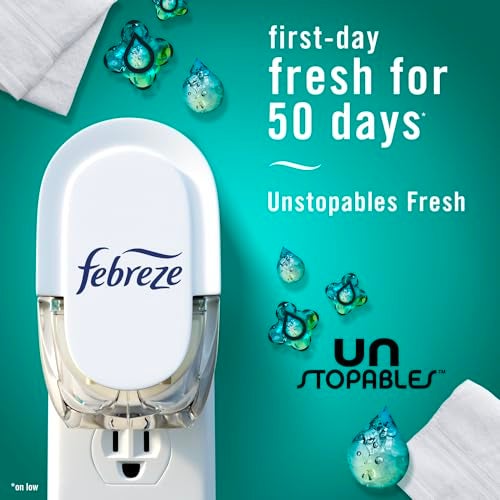 Febreze Plug in Air Freshener, Odor-Fighting Scented Oil Refill, Air Fresheners for Home and Bathroom and Kitchen, Long Lasting for Strong Odors, Unstopables Fresh Scent, 0.87oz Refills, 3 Count - Image 3