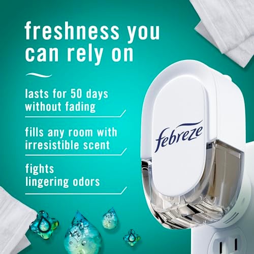 Febreze Plug in Air Freshener, Odor-Fighting Scented Oil Refill, Air Fresheners for Home and Bathroom and Kitchen, Long Lasting for Strong Odors, Unstopables Fresh Scent, 0.87oz Refills, 3 Count - Image 2