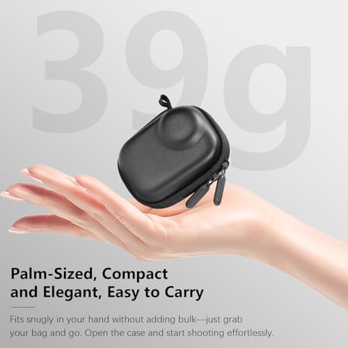 AMAZEAR Carry Case for Insta360 Go Ultra Accessories, Insta 360 Go-Ultra Portable and Compact Travel Bag Hard Leather Case with Soft Inner for Protection, Organization, and Storage, Black - Image 4