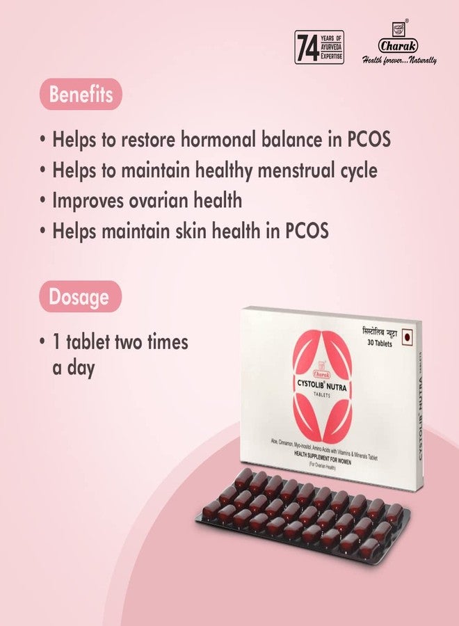 Charak Cystolib Nutra Nutrition Supplement To Restore Hormonal Imbalance In PCOS & PCOD For Women - 30 Tablets - Image 4