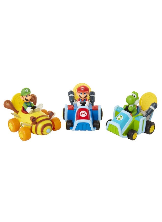 SUPER MARIO Coin Racers Cars 3Pk Vehicle Set, Yellow - Image 1