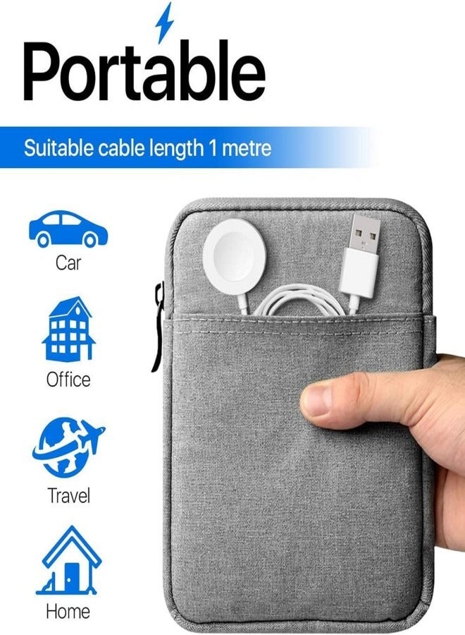 فليفيو كابل شاحن ساعة USB C سريع الشحن متوافق مع ساعة Apple Watch، كابل شحن ساعة مغناطيسي متوافق مع سلسلة Watch 9/8/7/Ultra/Ultra2/SE2/6/5/4/3/2/1/SE1، كابل من النوع C، 1 متر - Image 4