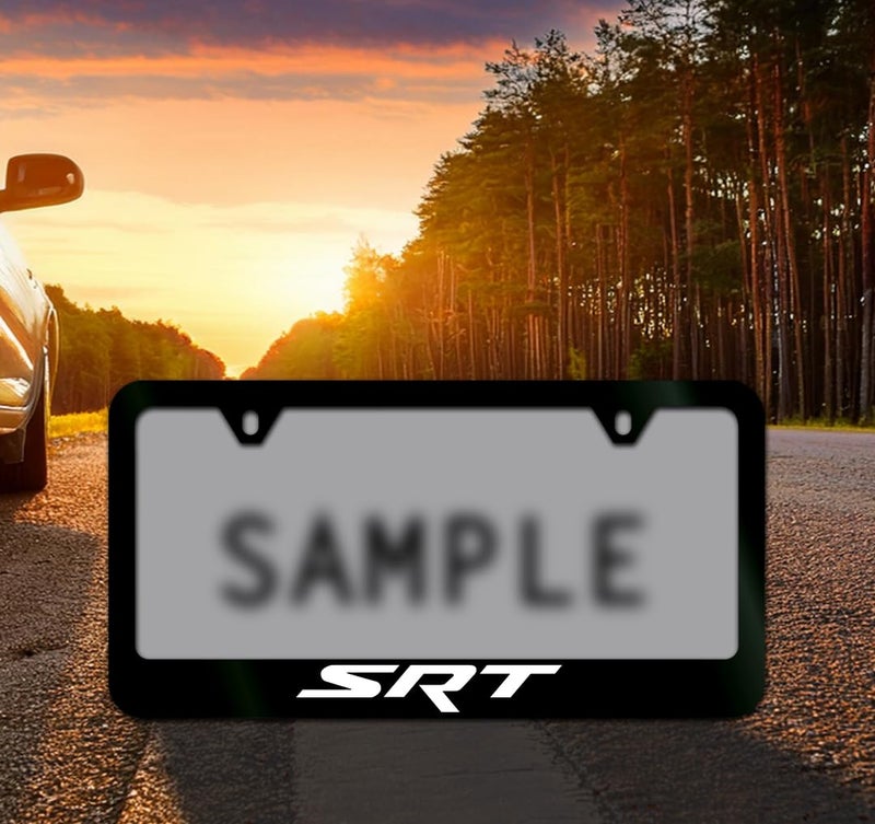 Dodge SRT License Plate Frame (2 Hole, Black/Wide) - Image 2