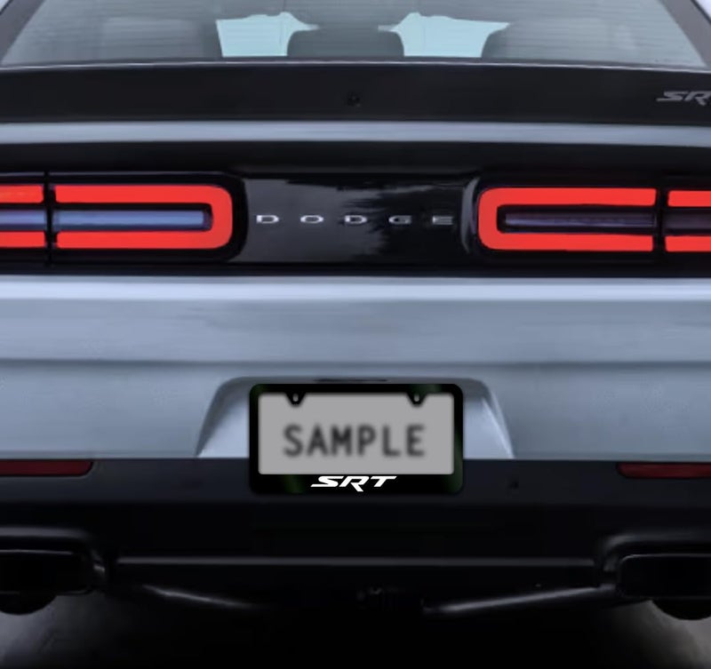 Dodge SRT License Plate Frame (2 Hole, Black/Wide) - Image 3