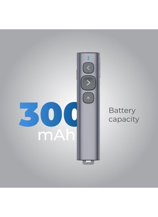 Wand Wireless Presentation Remote | Dual USB-A & USB-C Receiver | Laser Pointer, Slide Control, Plug & Play for Windows/Mac/Android