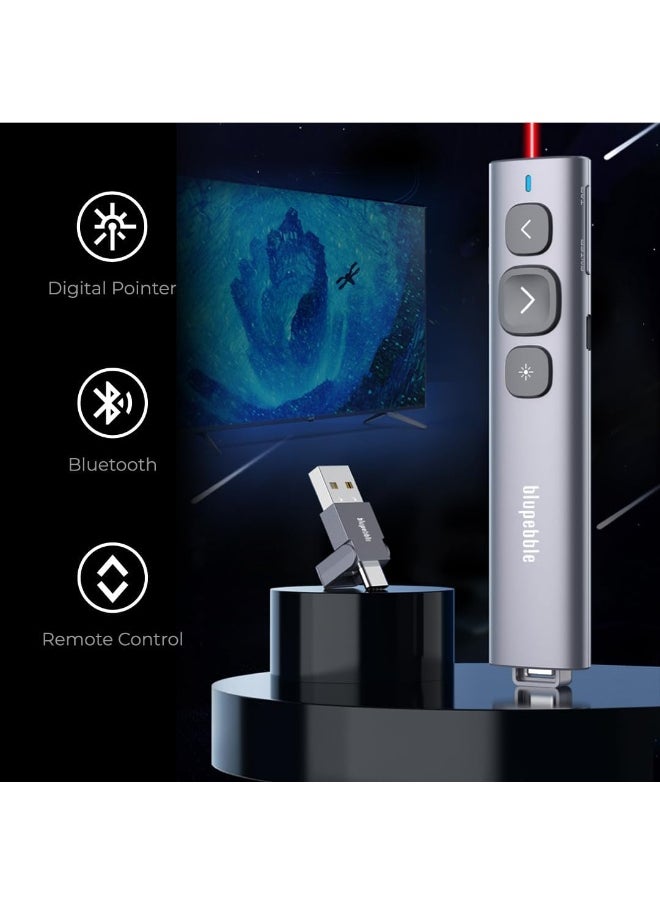 blupebble Wand Wireless Presentation Remote | Dual USB-A & USB-C Receiver | Laser Pointer, Slide Control, Plug & Play for Windows/Mac/Android  - Image 5