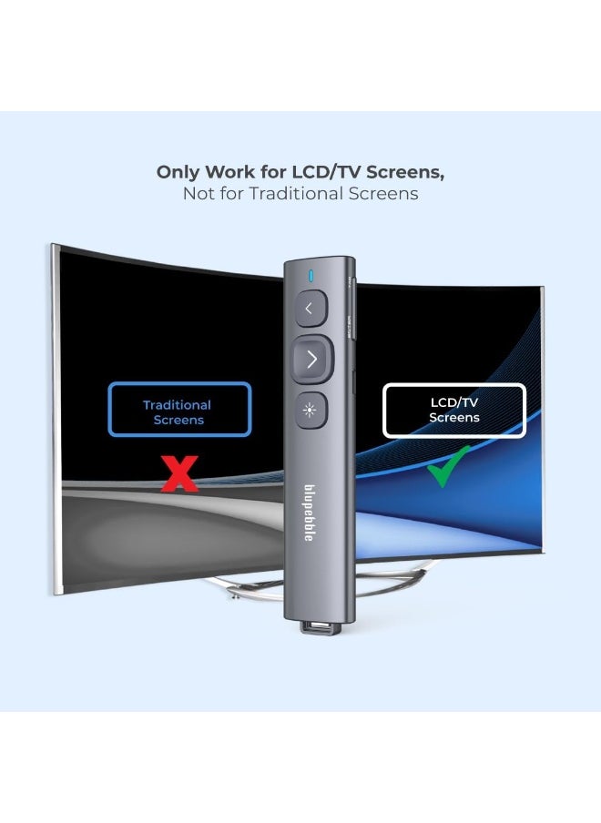 blupebble Wand Wireless Presentation Remote | Dual USB-A & USB-C Receiver | Laser Pointer, Slide Control, Plug & Play for Windows/Mac/Android  - Image 2