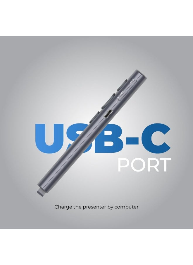 blupebble Wand Wireless Presentation Remote | Dual USB-A & USB-C Receiver | Laser Pointer, Slide Control, Plug & Play for Windows/Mac/Android  - Image 3