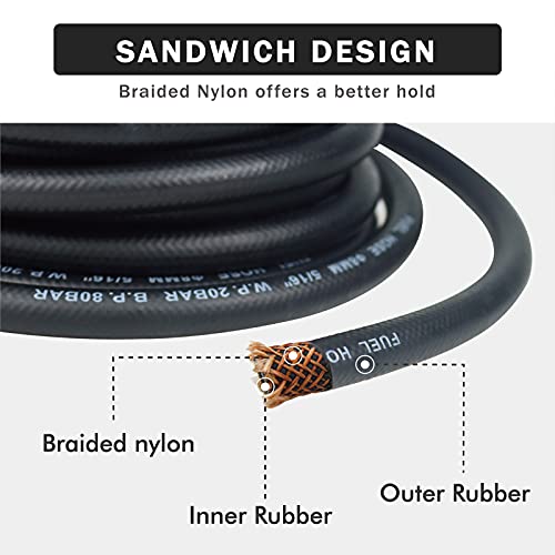 KeeYees 5/16" ID 20-Foot Fuel Line Hose with 30 Pcs Hose Clamps for Motorcycles, Cars, Lawn Mowers, Marine Boat Outboard - Image 2