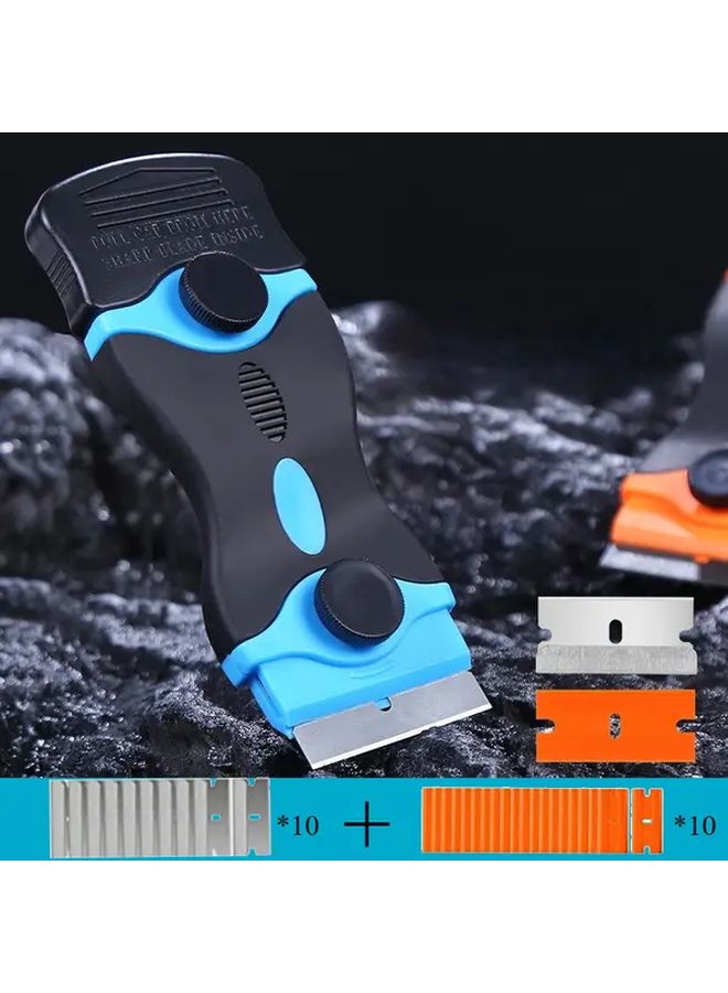 Scraper Set 1 Handle 20 Blades Plastic Metal Car Decals Glass Glue Kitchen Grease Paint Removal - Image 2