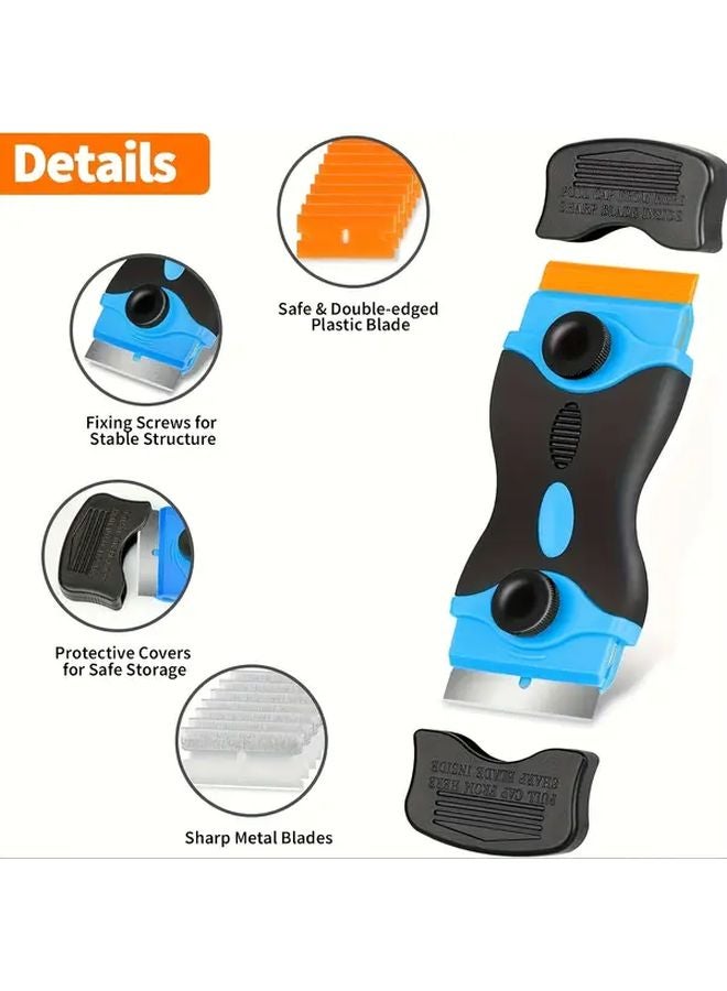 Scraper Set 1 Handle 20 Blades Plastic Metal Car Decals Glass Glue Kitchen Grease Paint Removal - Image 5