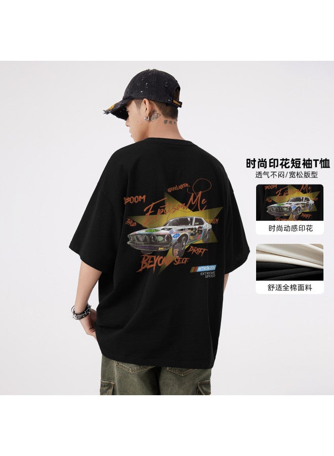 EPTISON cyberpunk Racing Print Women's Short Sleeve - Versatile American Commuter Style Couple's Tee For Summer - Image 2