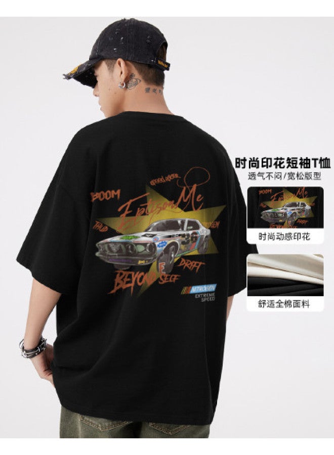 EPTISON cyberpunk Racing Print Women's Short Sleeve - Versatile American Commuter Style Couple's Tee For Summer - Image 1