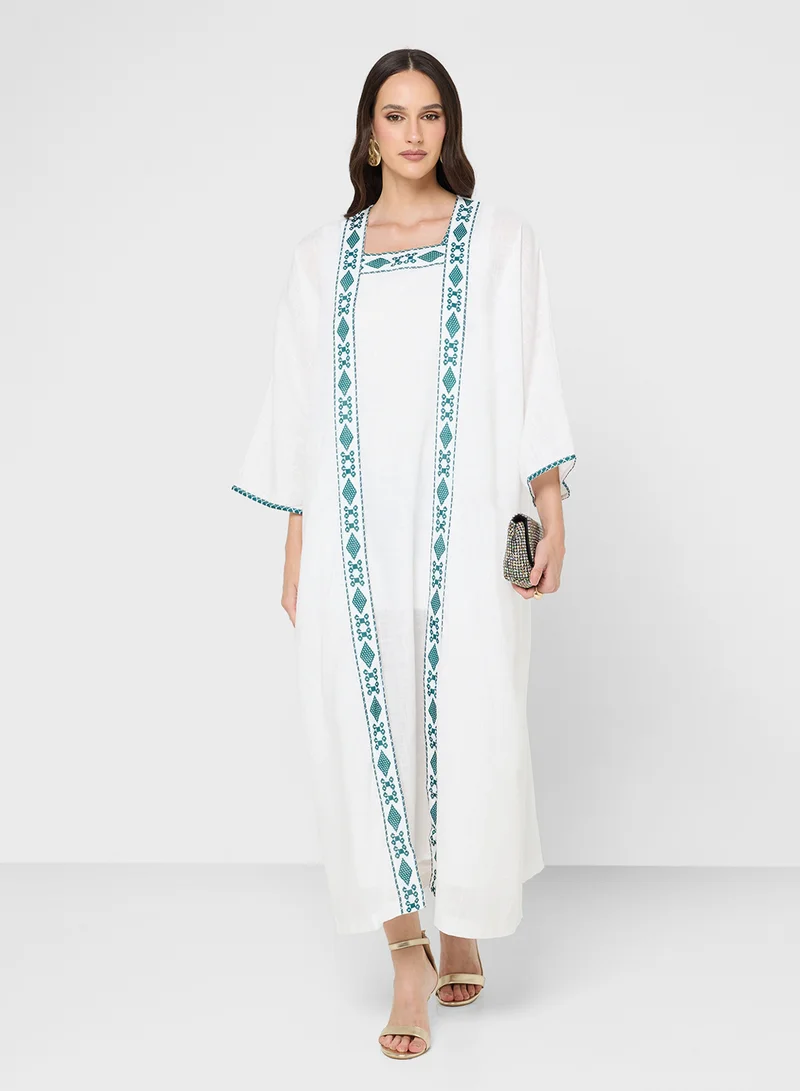 Khizana Abaya With Print Border
