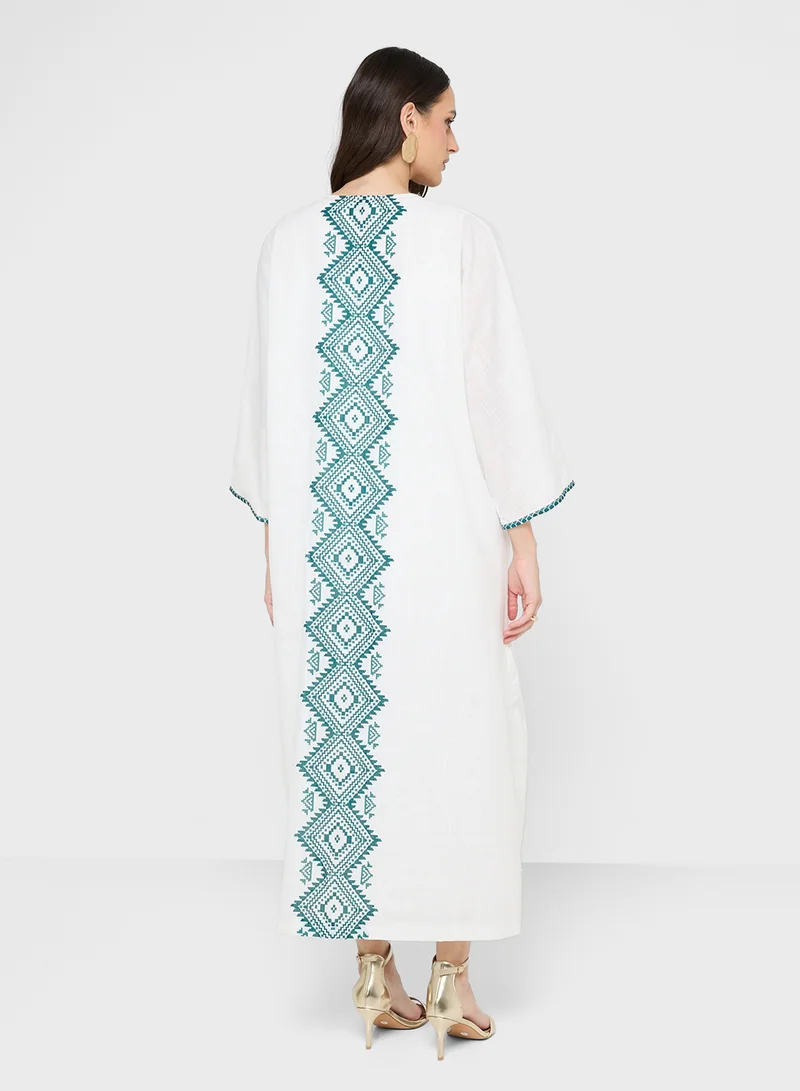 Khizana Abaya With Print Border