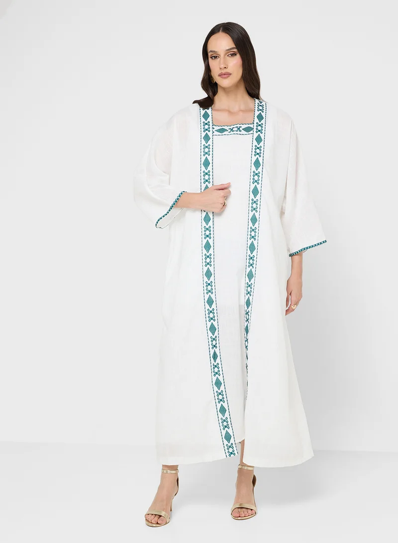 Khizana Abaya With Print Border