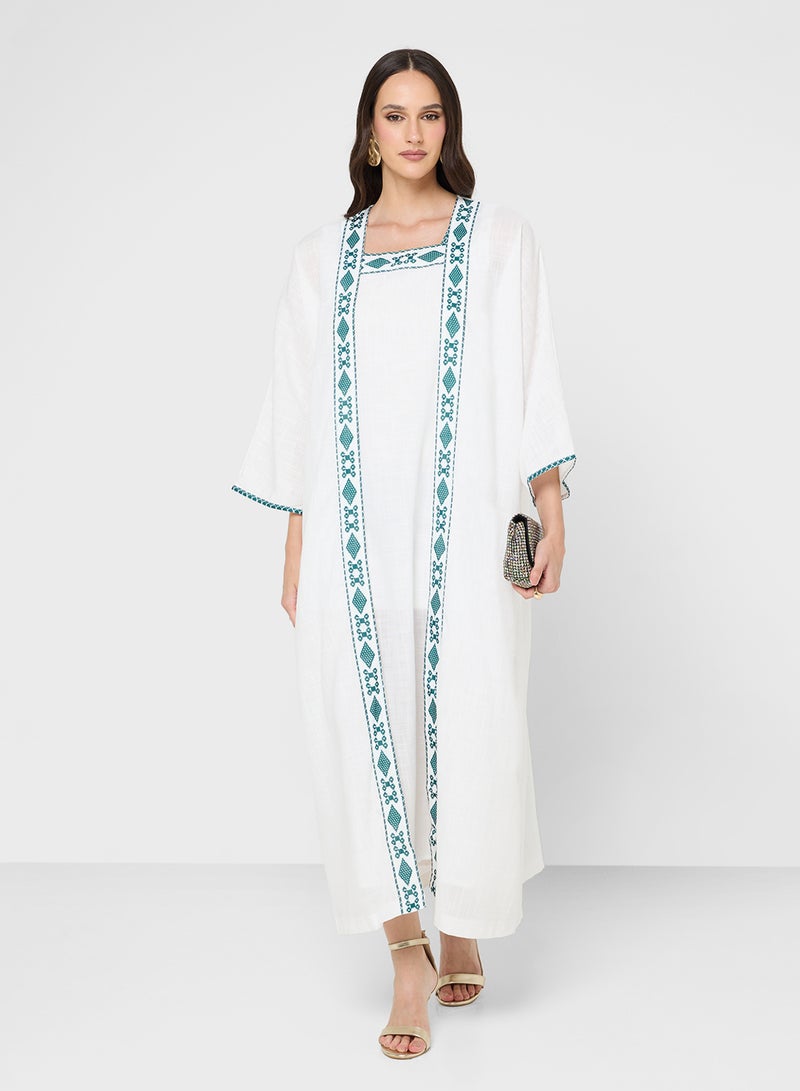 Khizana Abaya With Print Border - Image 1