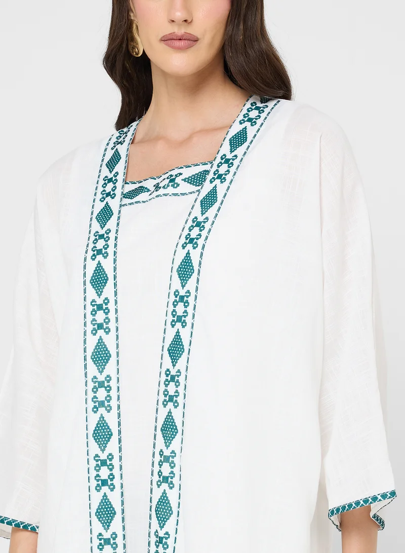 Khizana Abaya With Print Border