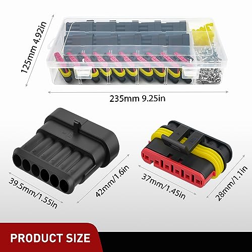 Nilight 260PCS 6 Pin Electrical Connector Plug Male Female Terminal Wire Waterproof Connectors 6 Way Automotive Connect Set for Car Truck Motorcycle Marine Boat 10 Sets - Image 3