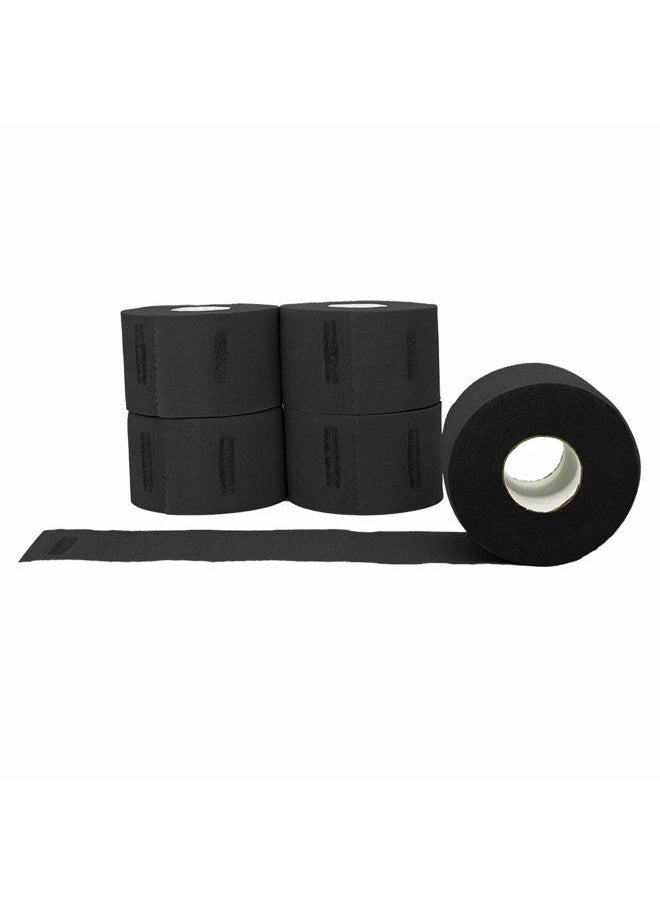 L3 - Level 3 Neck Paper - Disposable and Flexible Neck Strips - Barber and Hair Stylist Supplies - Self-Adheres to Neck - Pre-Cut and Easy to Use - 5 Rolls (100each) (Black) - Image 1