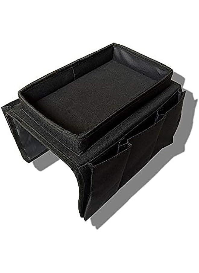 HOOKOR Black Hanging Storage Bag for Sofas, Chairs, Armchairs, Desks - Sofa Armrest Organizer with 6 Pockets  - Image 2