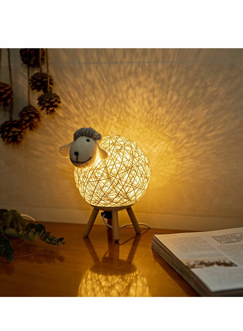 SOLARAE Small Size Lamb Sleep Night Light USB Rechargeable Bedroom Kids Adult Bedside Decorative Light with Switch - Image 1