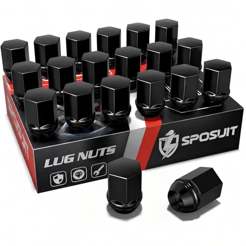 Sposuit M14x1.5 Lug Nuts - Replacement for 2012-2018 RAM 1500, 2019-2024 RAM 1500 Classic - OEM Factory Style Closed End Black Lug Nut(20 Pcs) - Image 1