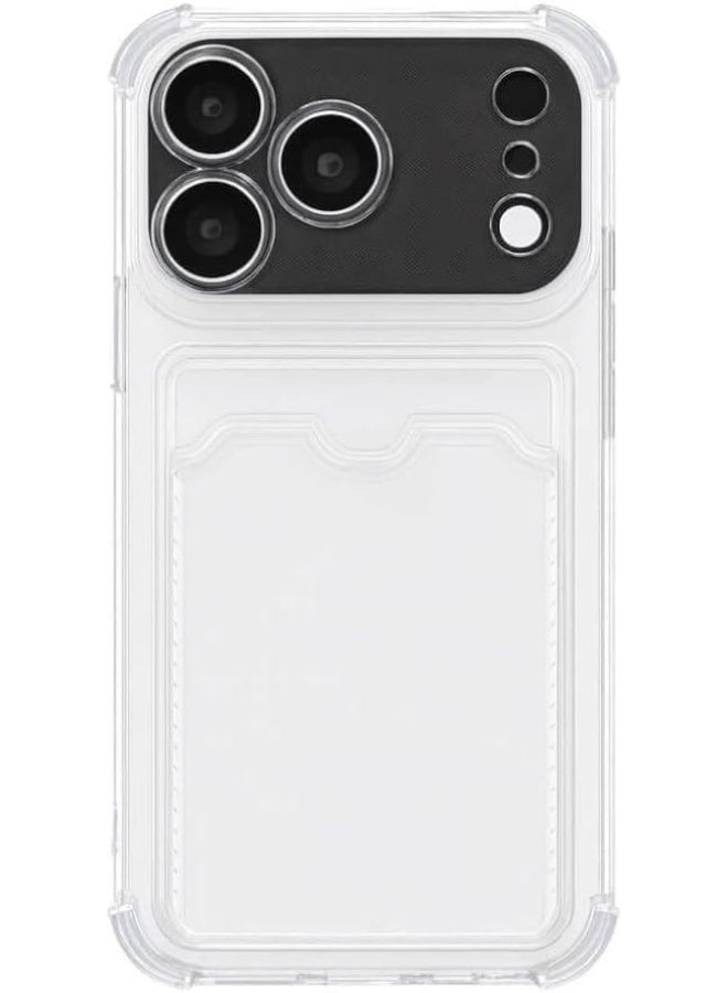 Cover for iPhone 17 Pro Max with Card Holder, Wallet Protective Silicone Slim Soft TPU Transparent Anti-Scratch Pockets Case Clea - Image 3