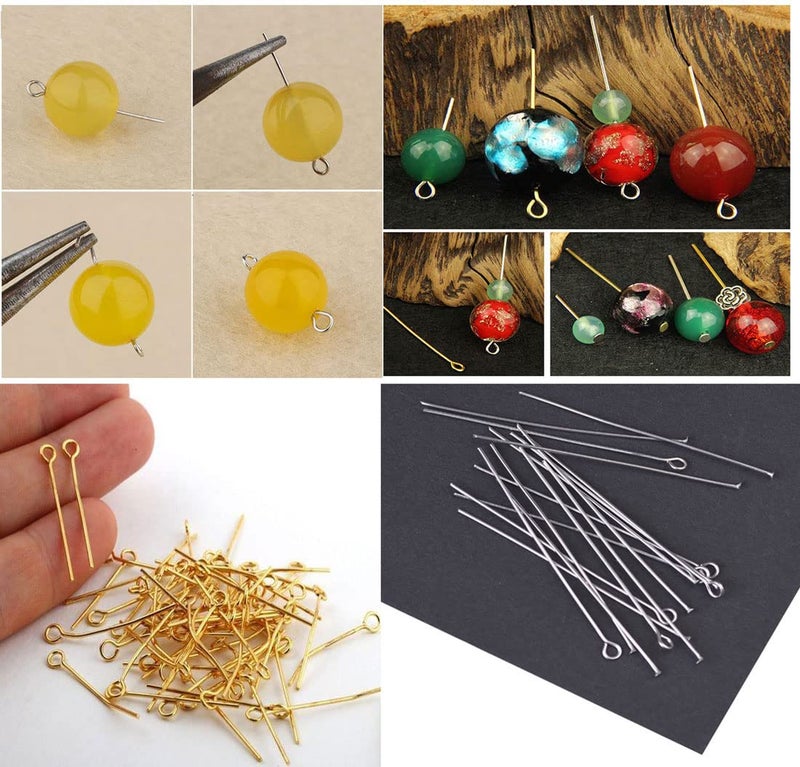 Tia Crafts Eye pins for Jewellery Making/Crafts/Earrings - Pack of 300 pcs (Silver) - Image 4