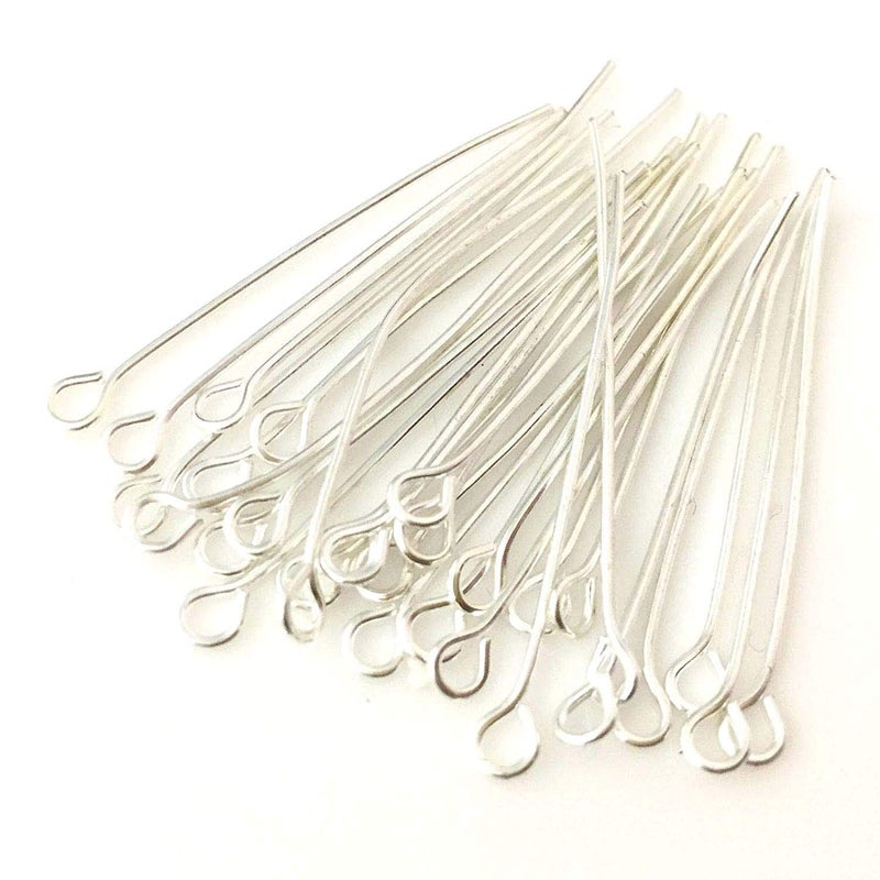 Tia Crafts Eye pins for Jewellery Making/Crafts/Earrings - Pack of 300 pcs (Silver) - Image 2