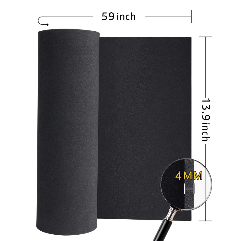 MEARCOOH Black Foam Sheets Roll, Premium Cosplay EVA Foam Sheetï¼Œ4mm Thick,59"x13.9",High Density 86kg/m3 for Cosplay Costume, Crafts, DIY Projects by MEARCOOHâ€¦ - Image 2