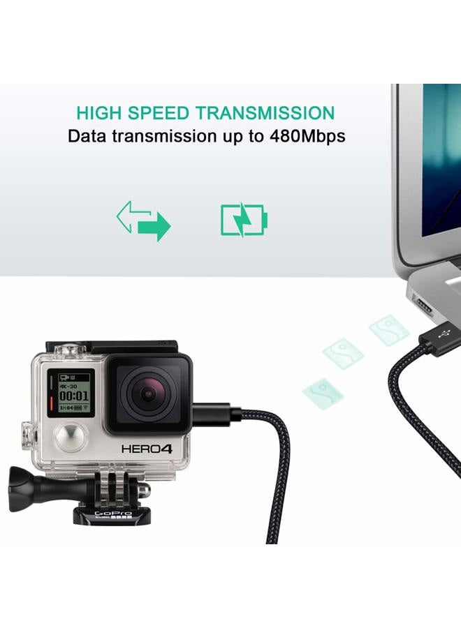 SCOVEE كابل USB مصغر مضفر، 3-pack بطول 3 أقدام كابل USB 2.0 نوع A إلى نوع Mini B لشحن GoPro HERO4، HERO 3، وحدة تحكم PS3، كاميرا Canon PowerShot، مشغلات MP3، كاميرا داش، كاميرا رقمية، نظام ملاحة Garmin Nuvi - Image 5