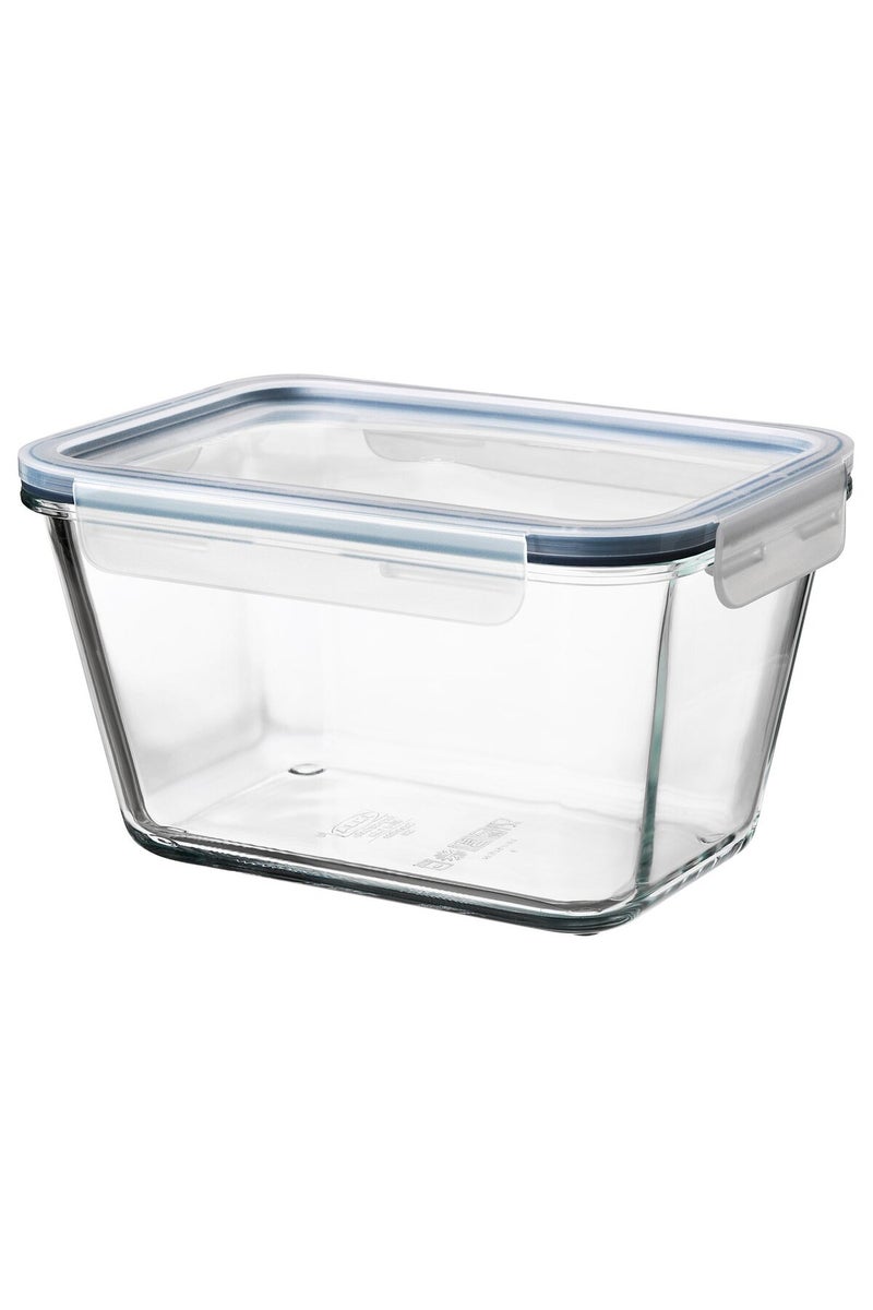 حاوية طعام بغطاء، زجاجية/بلاستيكية مستطيلة، 1.8 لتر - Image 1