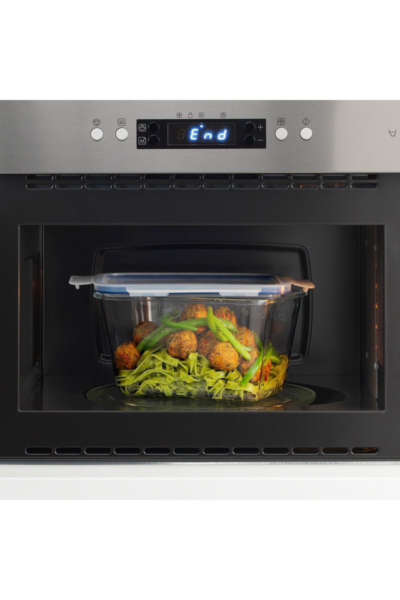 حاوية طعام بغطاء، زجاجية/بلاستيكية مستطيلة، 1.8 لتر - Image 3