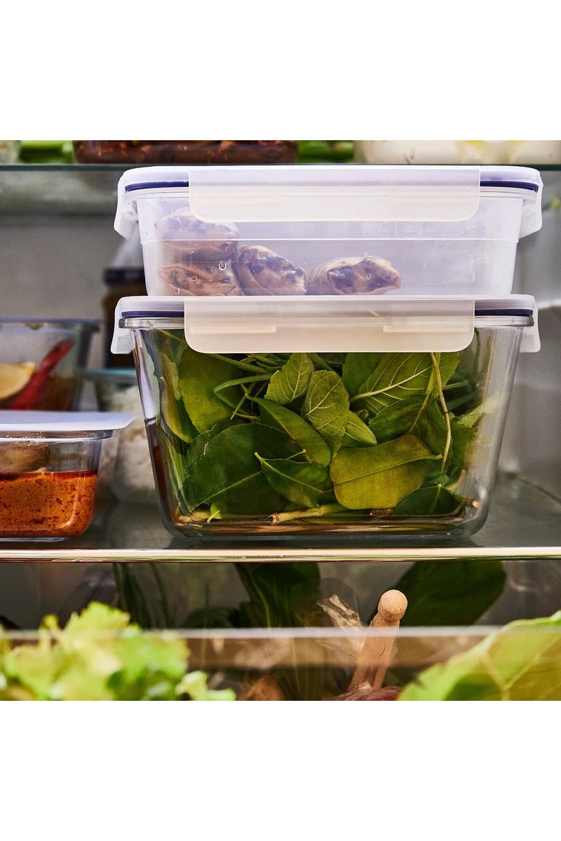 حاوية طعام بغطاء، زجاجية/بلاستيكية مستطيلة، 1.8 لتر - Image 5