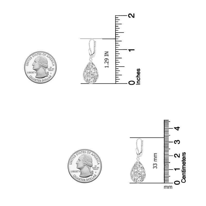 LeCalla 925 Sterling Silver Filigree Infinity Celtic Knot Leverback Earrings for Women | Tear Drop Dangler Silver Earrings | Women's Drop & Dangle Earrings 33mm - Image 4